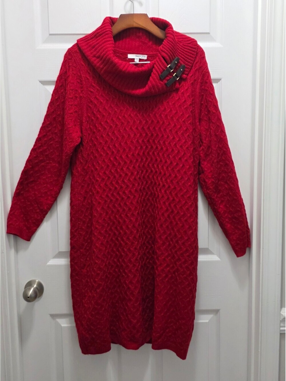 Studio One New York Red Cable Knit Sweater Dress Size 2X